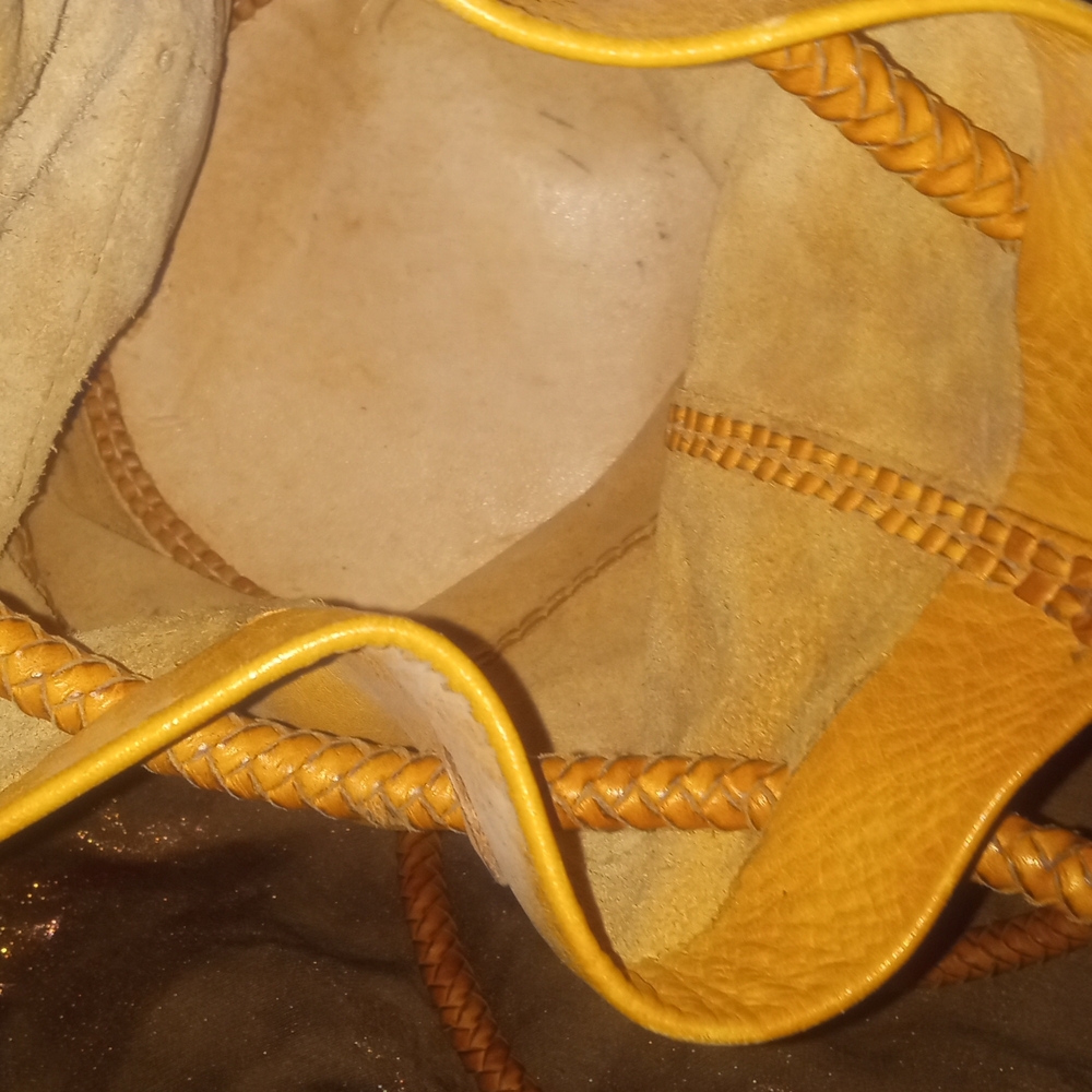 Yellow Leather Women's Bag - Picture 4 of 6